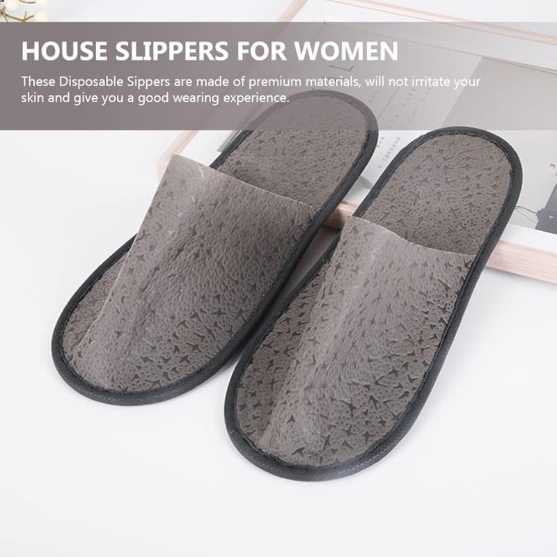 Unisex Disposable Hotel Slippers Non Woven 10 Pairs Bulk For Guests Travel Home - Image 4